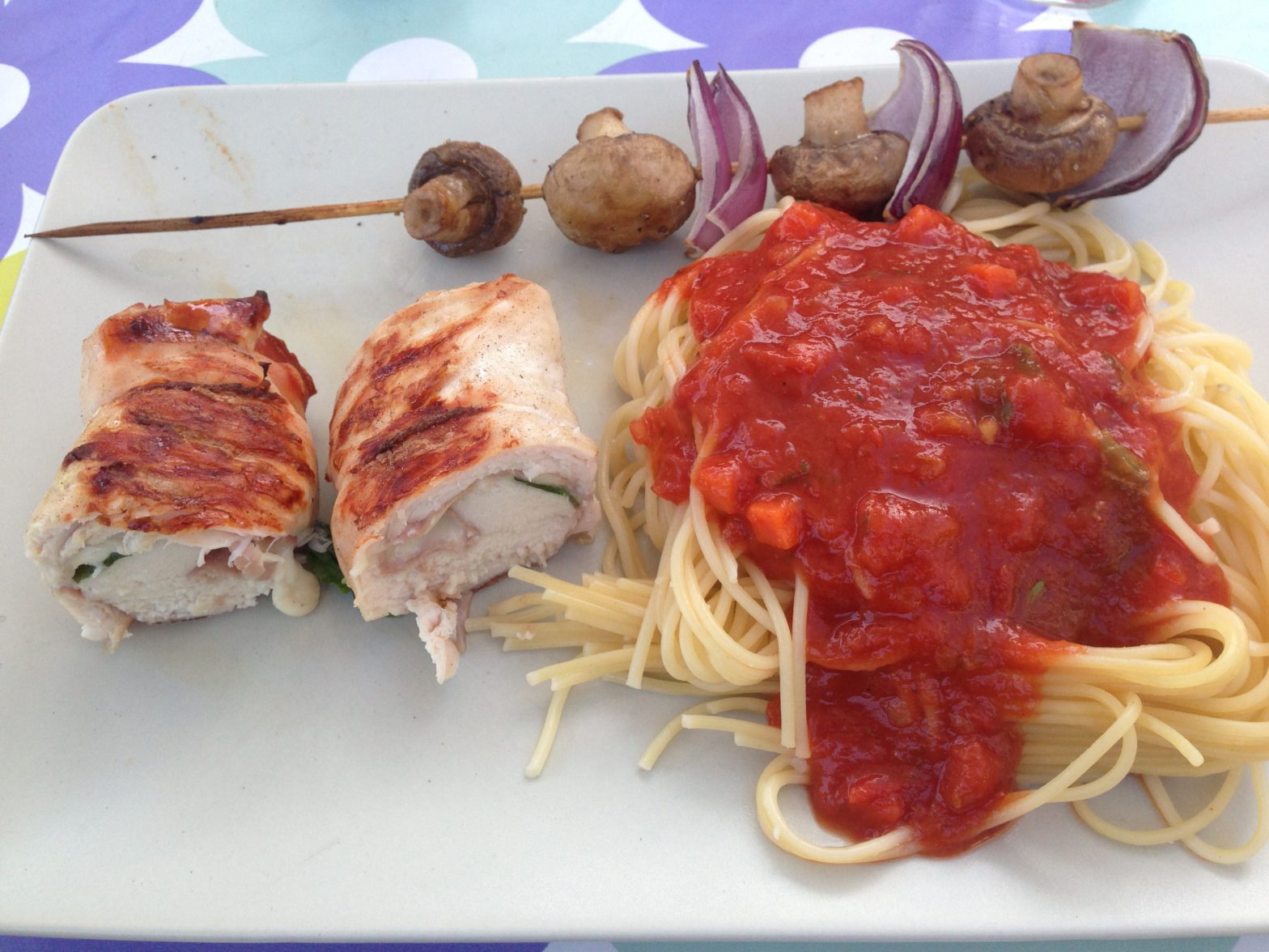Kip met Mozzarella en Rauwe Ham