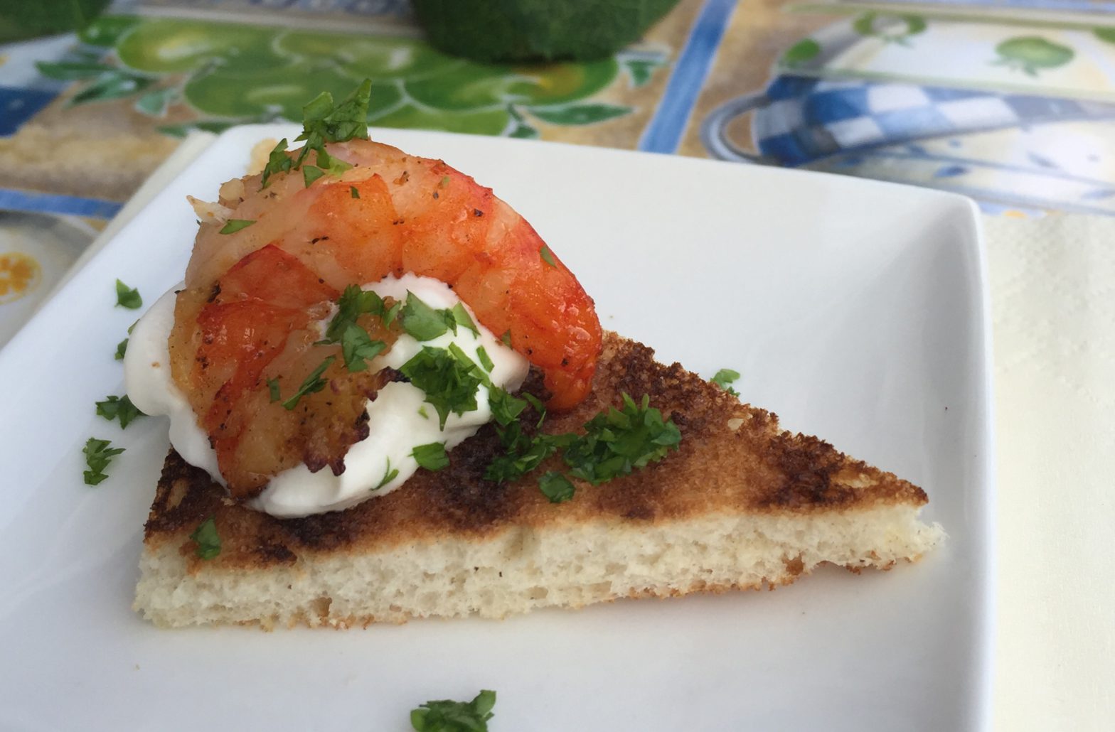 Scampi op Toast met Honingslagroom