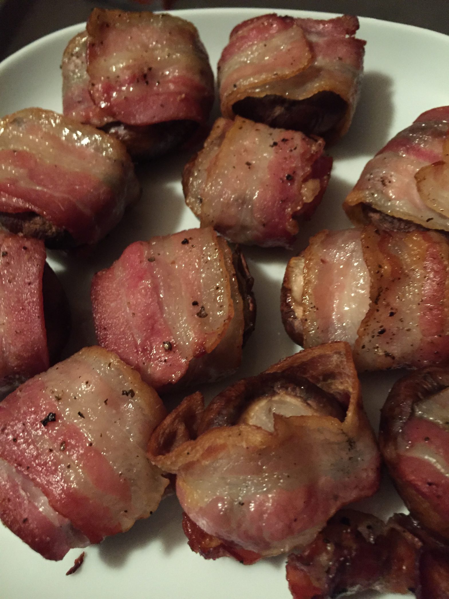 Kastanjechampignons met spek