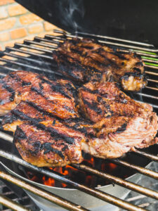steak cooked on the firestarter